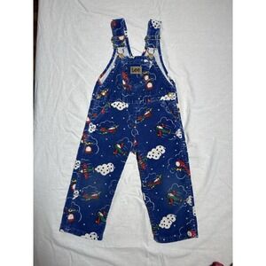 Rare Vintage Lee Blue Toddler Kid Corduroy Overalls Bib Boy Size 2T Planes